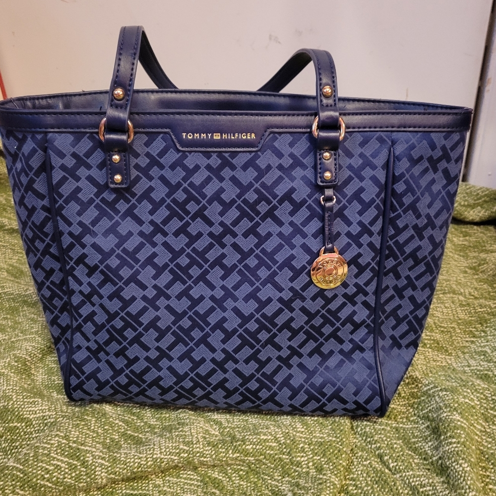 Tommy Hilfiger Blue Patterned Tote Bag